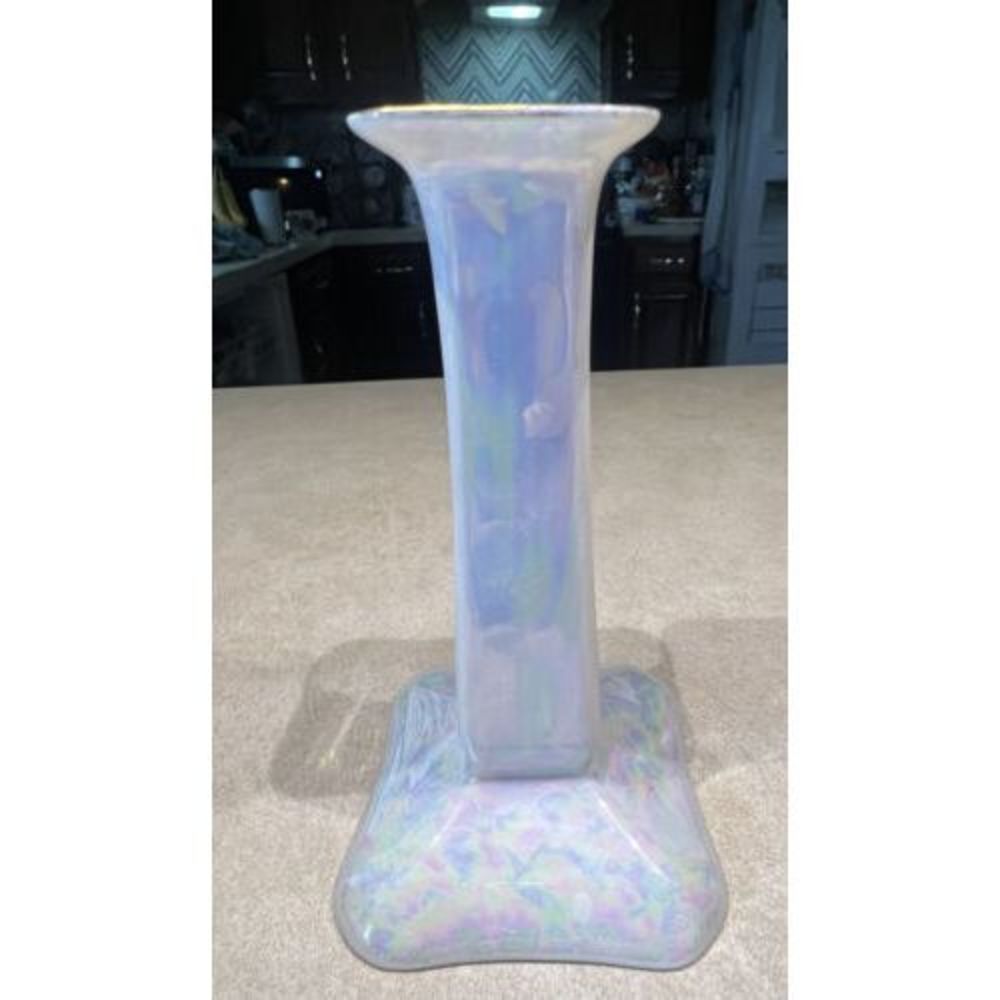 Vintage HR Selb Bavaria Opalescent Oil Spill Luster Candlestick EUC Rare Signed